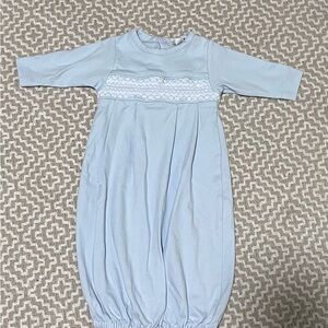 Blue Kissy Kissy Pima Smocked Gown